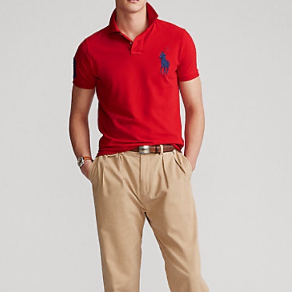 red polo khaki pants